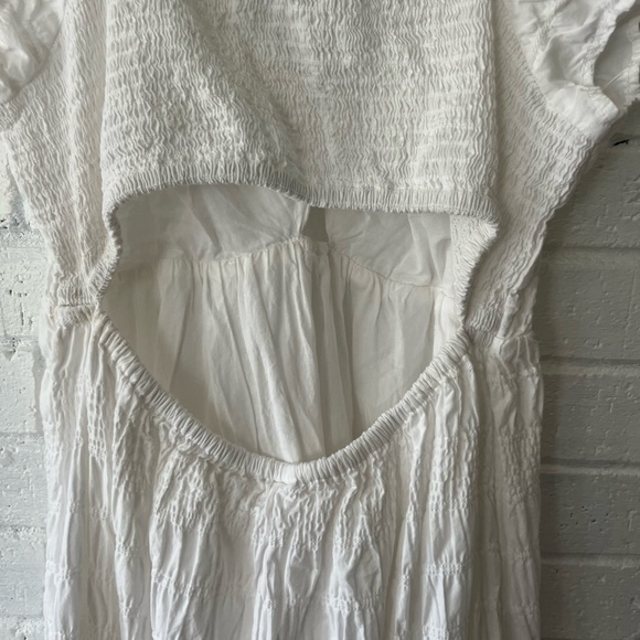 Universal Thread Women’s Flutter Short Sleeve Midi A Line White Dress Summer - Picture 6 of 10